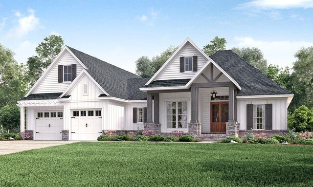 craftsman-style home with a garage