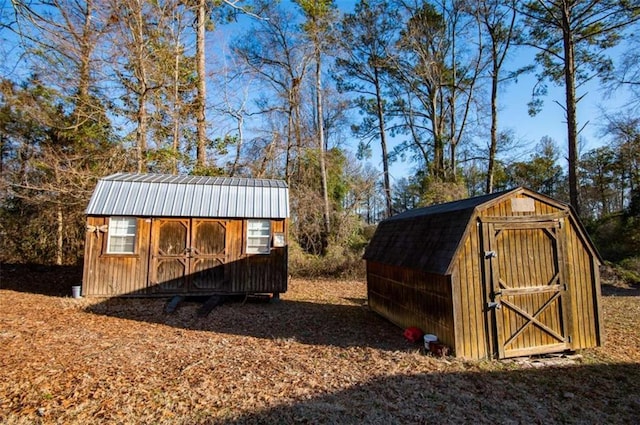 view of shed