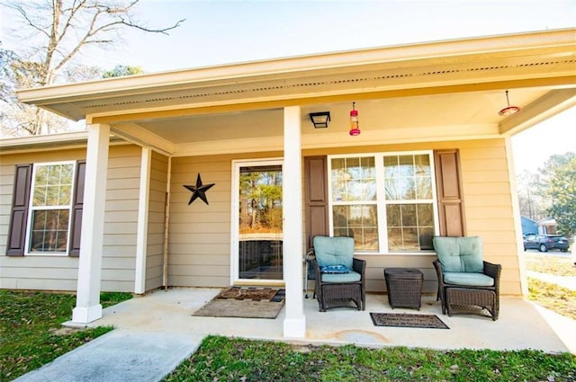 property entrance with a porch