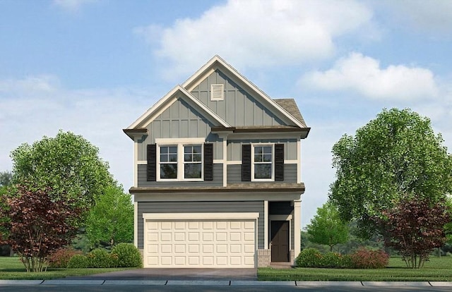 craftsman-style home featuring a garage and board and batten siding