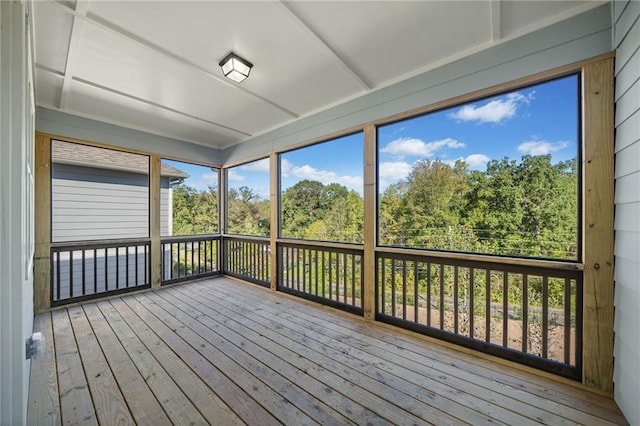 view of unfurnished sunroom