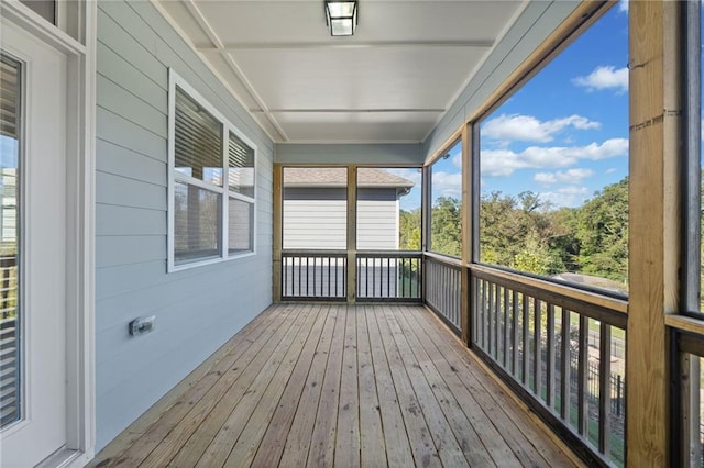 view of unfurnished sunroom