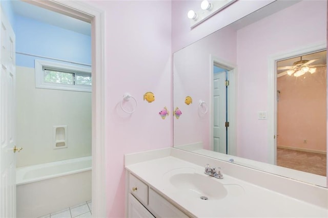 full bathroom featuring vanity and tile patterned floors