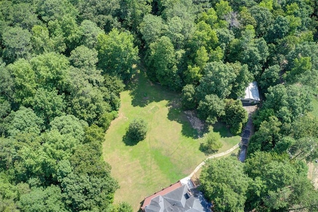 aerial view with a forest view