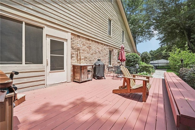 2011 Sturbridge Ln, Buford, GA 30519 - wooden terrace with a grill