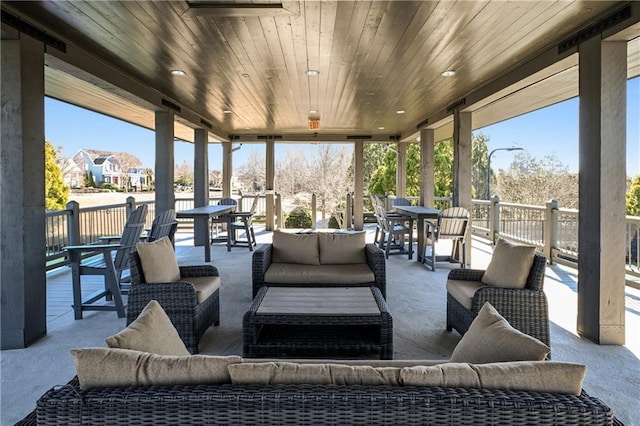 view of patio with an outdoor hangout area