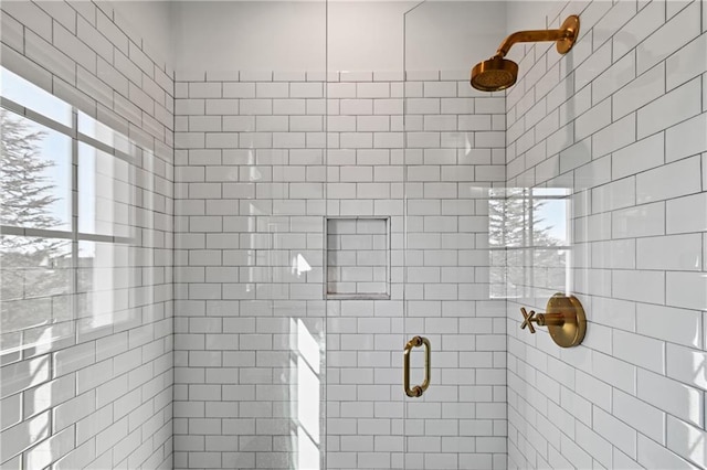 bathroom featuring walk in shower