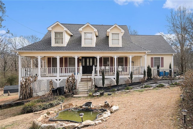 view of front of property with covered porch