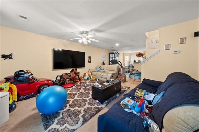 1955 Shawn Wayne Cir SE, Atlanta, GA 30316 - carpeted living room with a ceiling fan