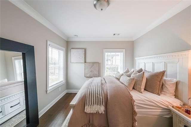 6626 Sterling Dr, Sandy Springs, GA 30328 - bedroom featuring dark wood-style floors, baseboards, and crown molding