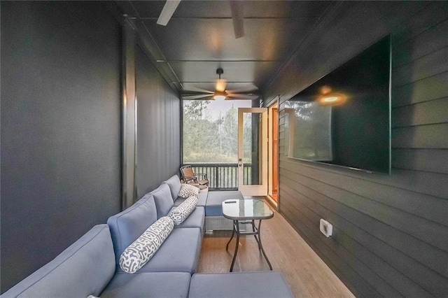 6626 Sterling Dr, Sandy Springs, GA 30328 - sunroom with a ceiling fan and an outdoor living space