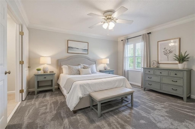2655 Nesbit Trl, Alpharetta, GA 30022 - bedroom with carpet floors, crown molding, and ceiling fan