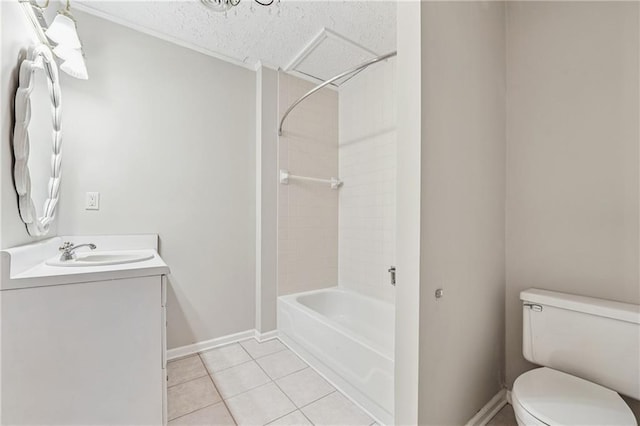 2655 Nesbit Trl, Alpharetta, GA 30022 - bathroom featuring tile patterned floors, vanity, shower / washtub combination, and a textured ceiling