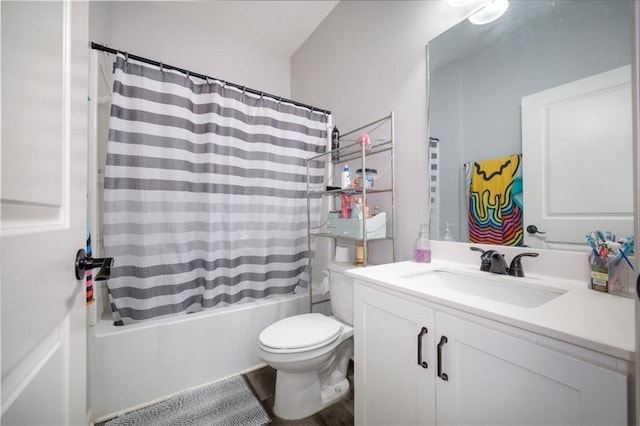 155 Knightsbridge Ln, Winder, GA 30680 - bathroom featuring vanity, shower / tub combo with curtain, and toilet