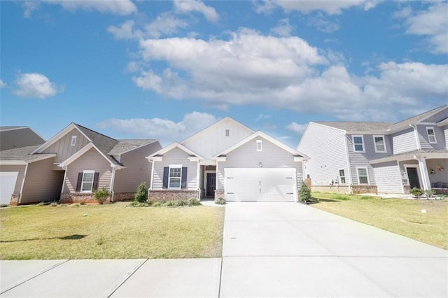 155 Knightsbridge Ln, Winder, GA 30680 - view of front of home with board and batten siding, a garage, driveway, and a front yard
