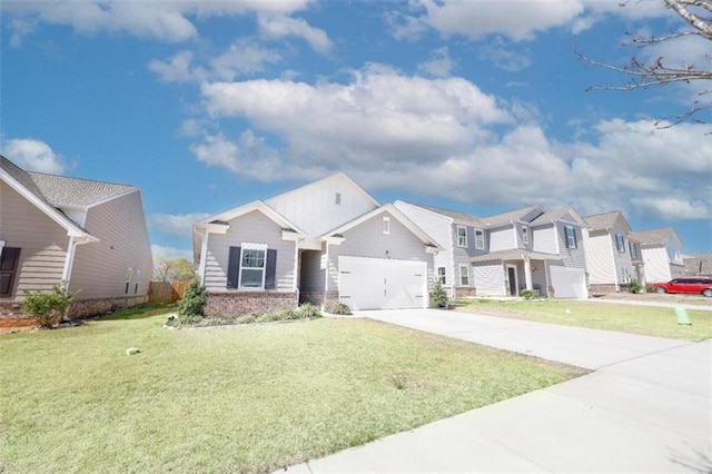 155 Knightsbridge Ln, Winder, GA 30680 - view of front of house featuring a residential view, concrete driveway, an attached garage, and a front lawn