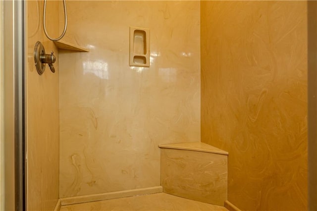 bathroom featuring walk in shower