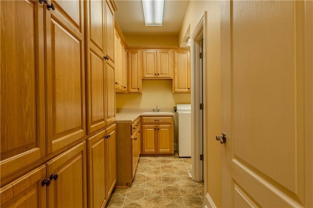 interior space with washing machine and clothes dryer