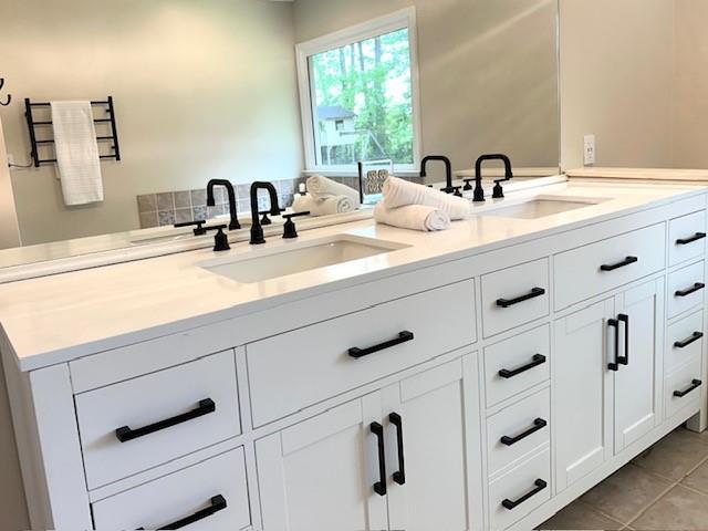 942 Batesville Rd, Canton, GA 30115 - bathroom featuring double vanity and tile patterned flooring