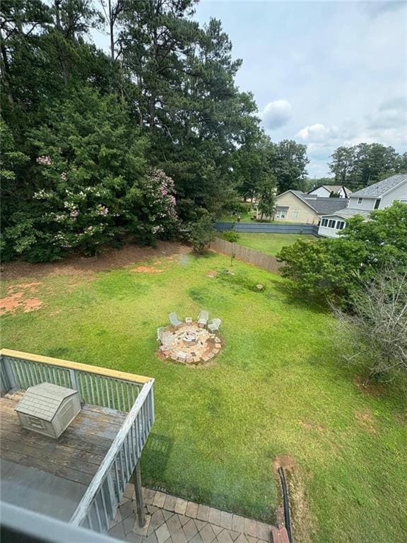 1951 Bergerac Ct SW, Marietta, GA 30008 - view of grassy yard featuring a deck