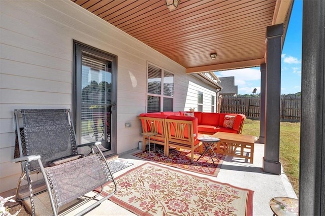 view of patio / terrace featuring an outdoor living space