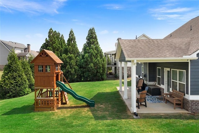 17 Twelve Oaks Dr SE, Cartersville, GA 30120 - view of play area featuring a patio and a yard