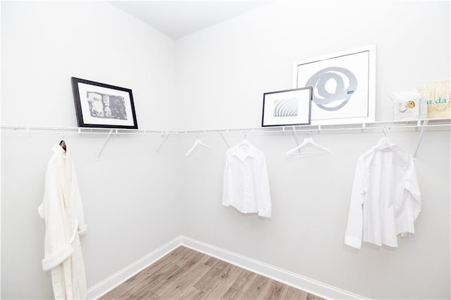 spacious closet with wood finished floors