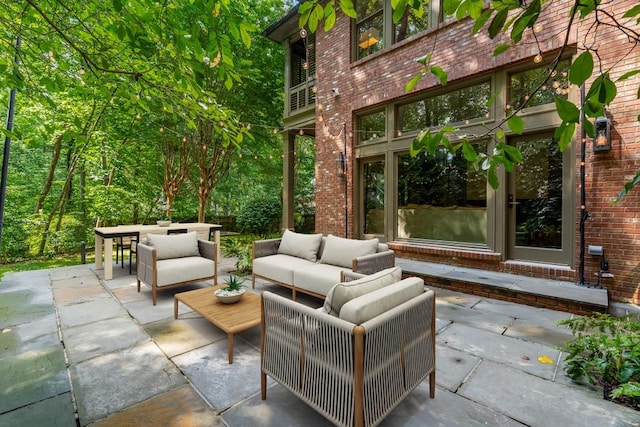 view of patio featuring an outdoor living space