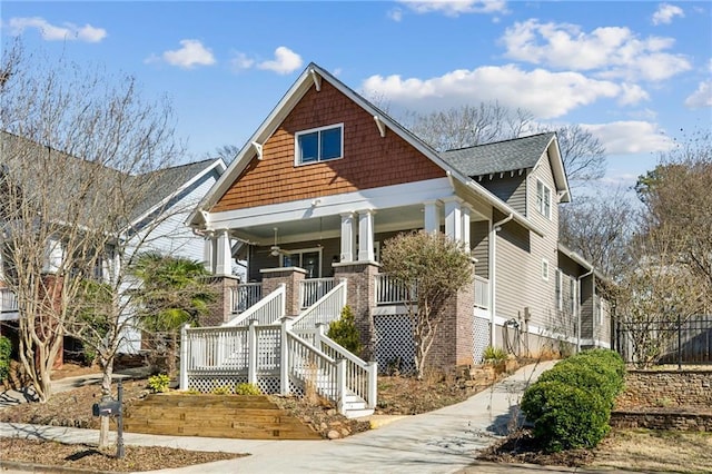 view of front of home featuring covered porch