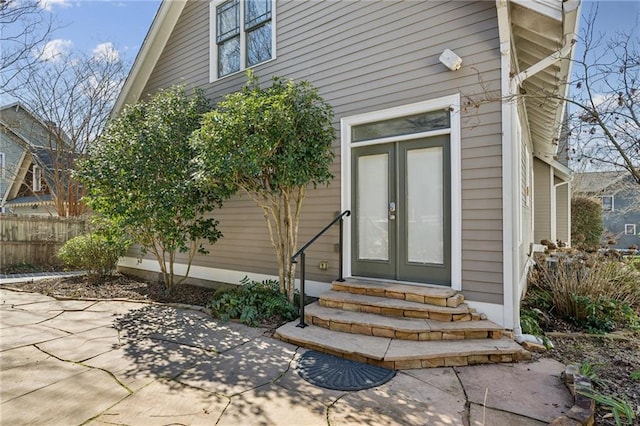 doorway to property with a patio