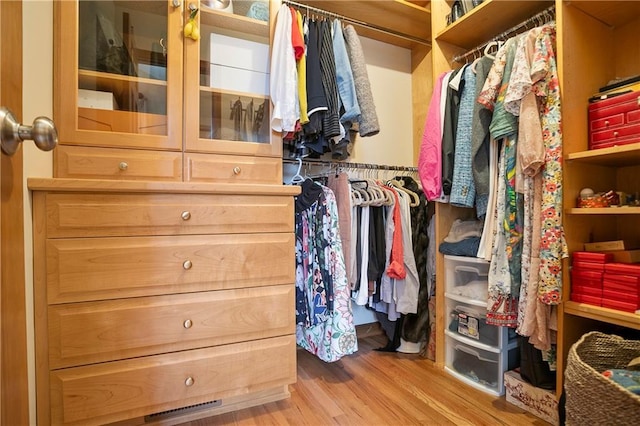 spacious closet with light wood finished floors