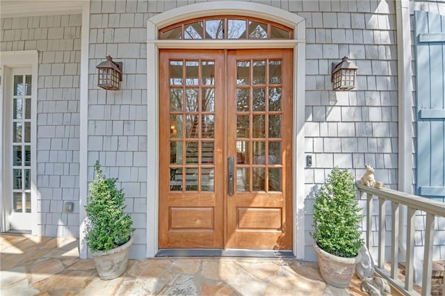 view of exterior entry with french doors