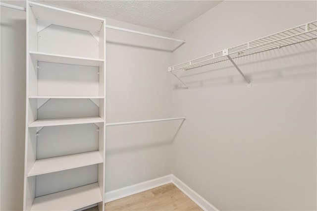 spacious closet with wood finished floors