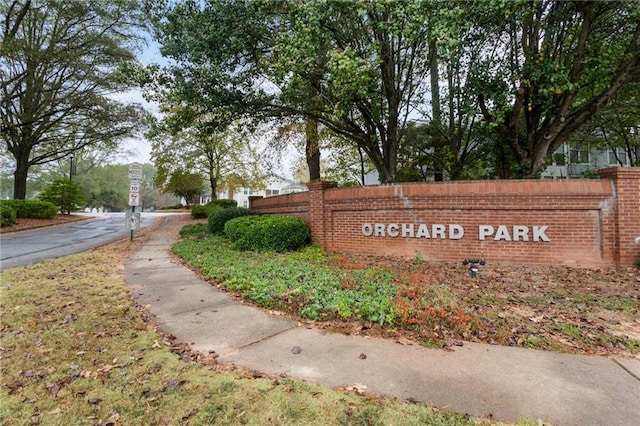 view of community sign