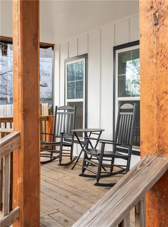 wooden deck with covered porch