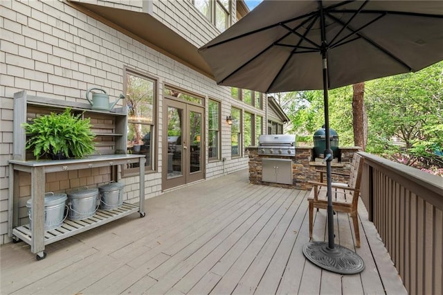 3749 Watkins Pl NE, Brookhaven, GA 30319 - wooden deck with french doors