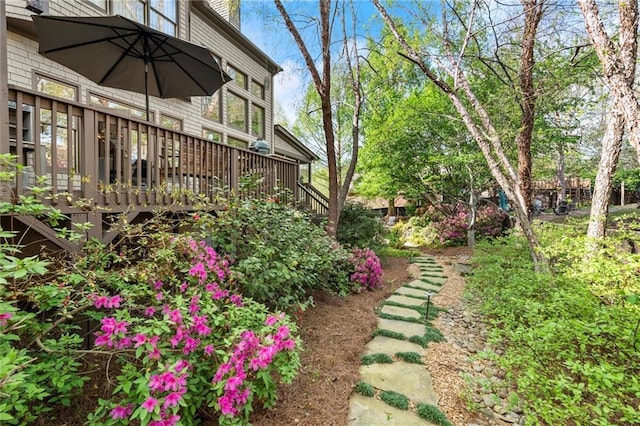 3749 Watkins Pl NE, Brookhaven, GA 30319 - view of yard with a wooden deck