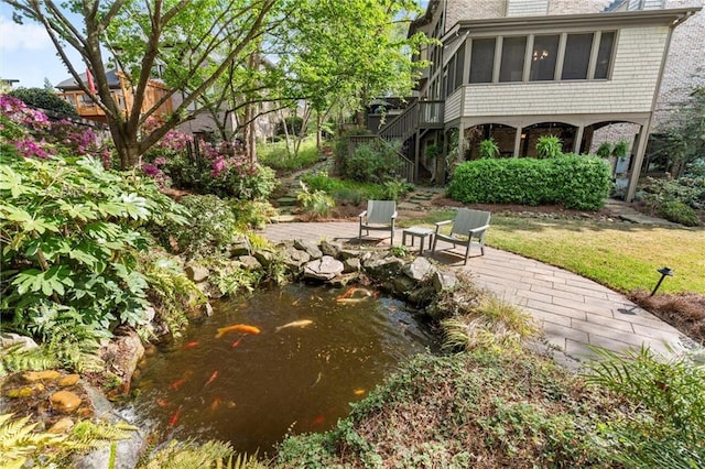 3749 Watkins Pl NE, Brookhaven, GA 30319 - view of yard featuring stairway and a patio area