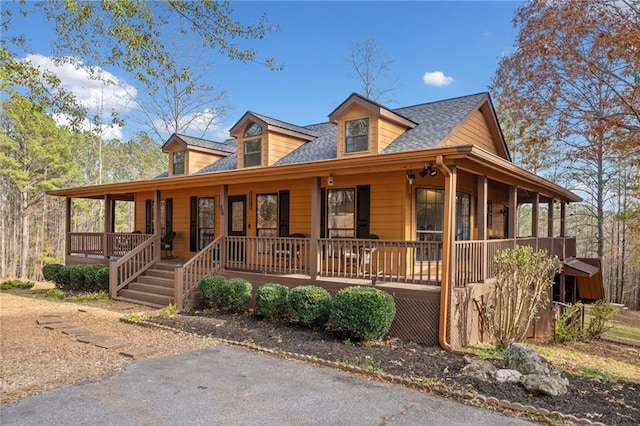 farmhouse with covered porch