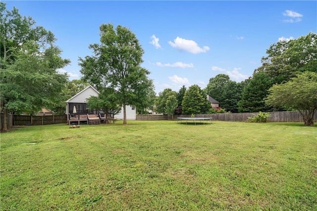 166 Woodford Way SE, Calhoun, GA 30701 - view of yard with a trampoline and a deck
