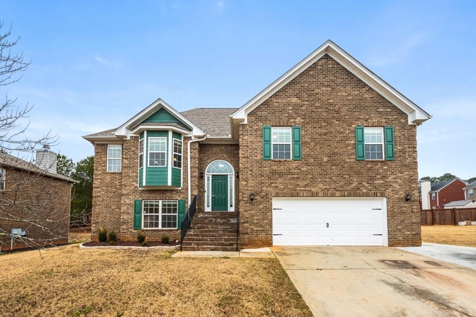 bi-level home with a garage