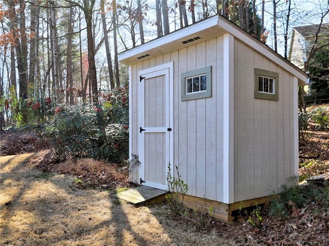 view of shed