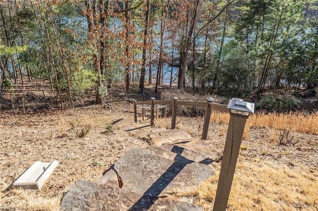 view of yard with fence