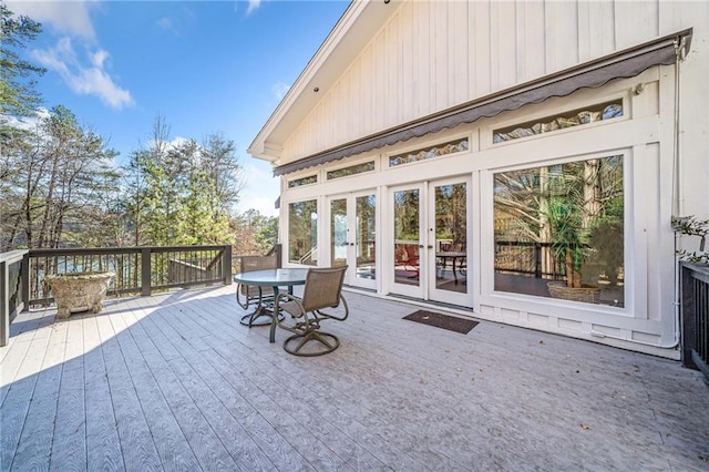 deck featuring french doors