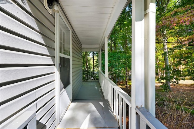 balcony featuring a porch