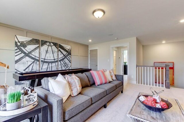 living room with carpet flooring