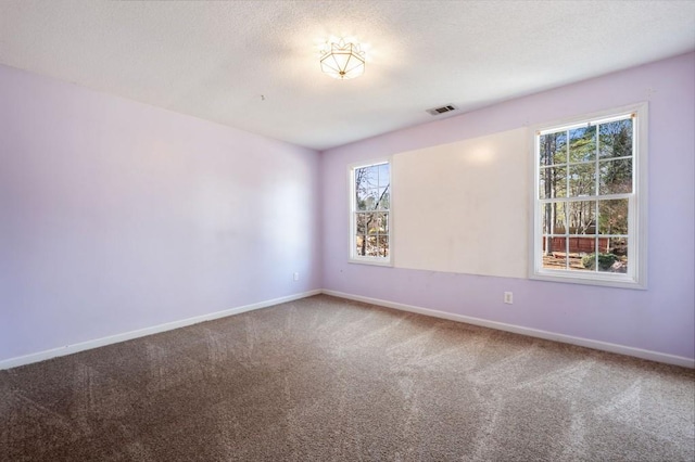 spare room featuring a wealth of natural light and carpet floors