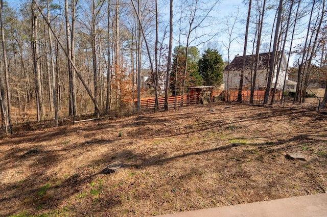 view of yard featuring fence