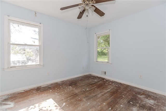 1167 Sanders Dr, Morrow, GA 30260 - spare room featuring hardwood / wood-style floors, baseboards, and ceiling fan