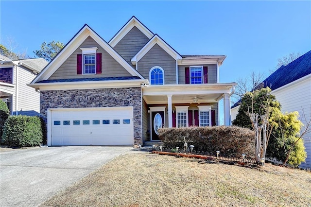 view of front of property featuring a garage